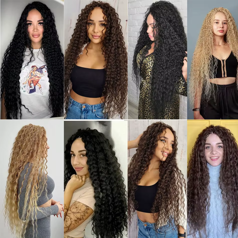 Extensions de cheveux synthétiques avec Closure