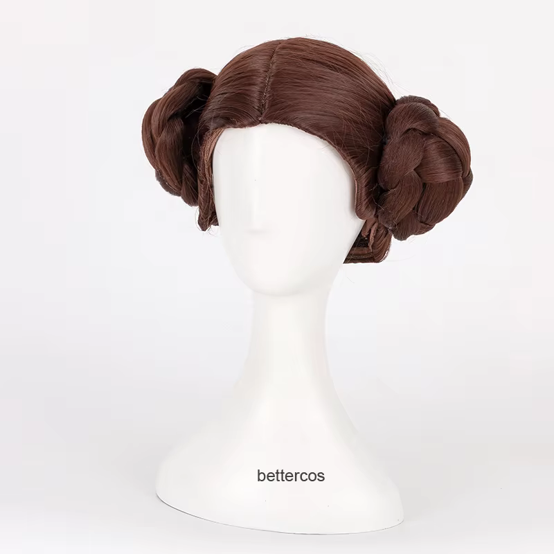 Perruque de Cosplay synthétique princesse Leia Organa Solo