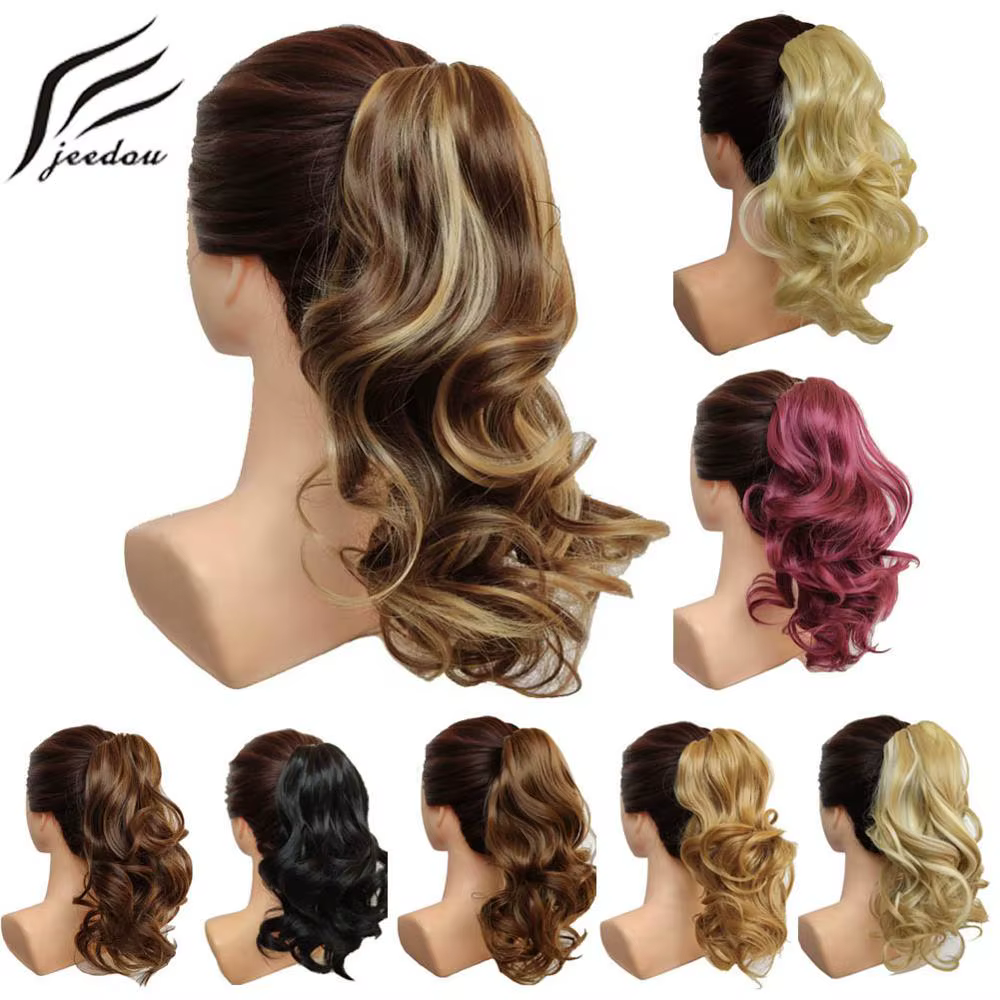 Jeedou court ondulé queue de cheval Extensions de cheveux griffe