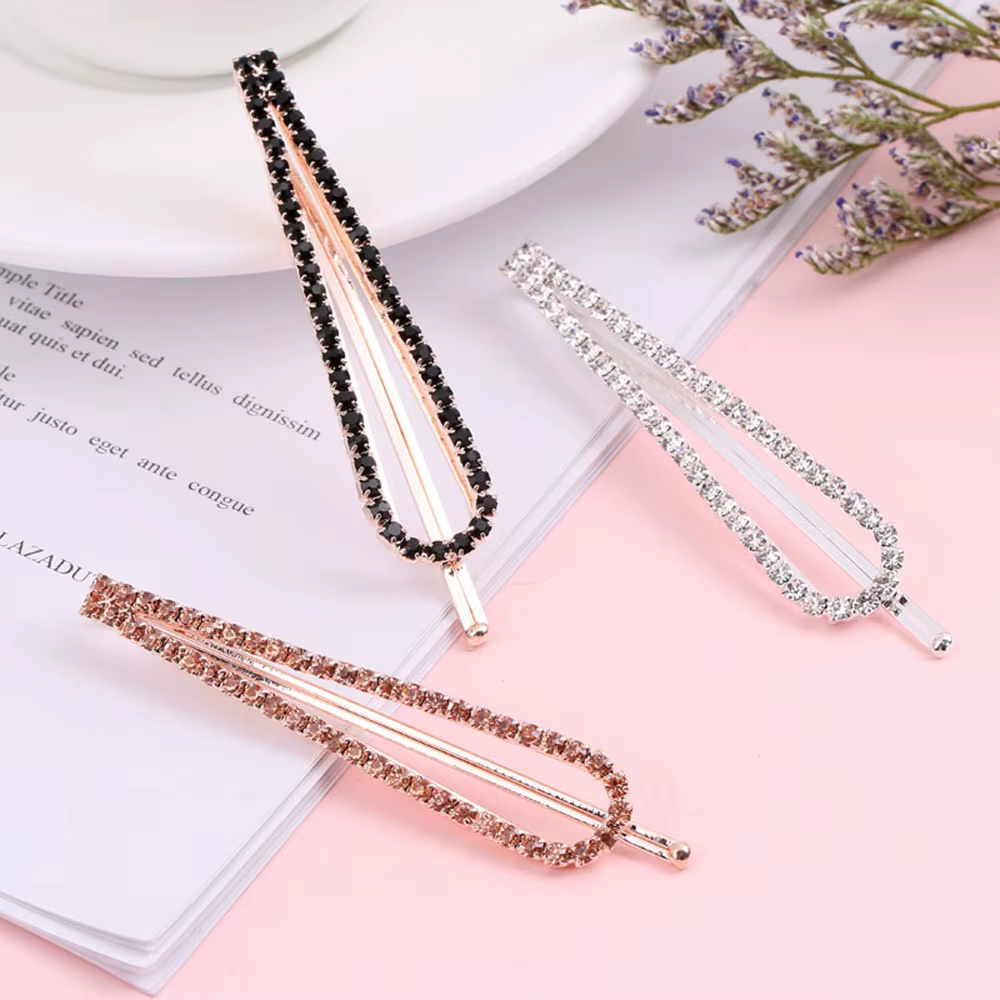 Pinces à cheveux en cristal strass pour femmes