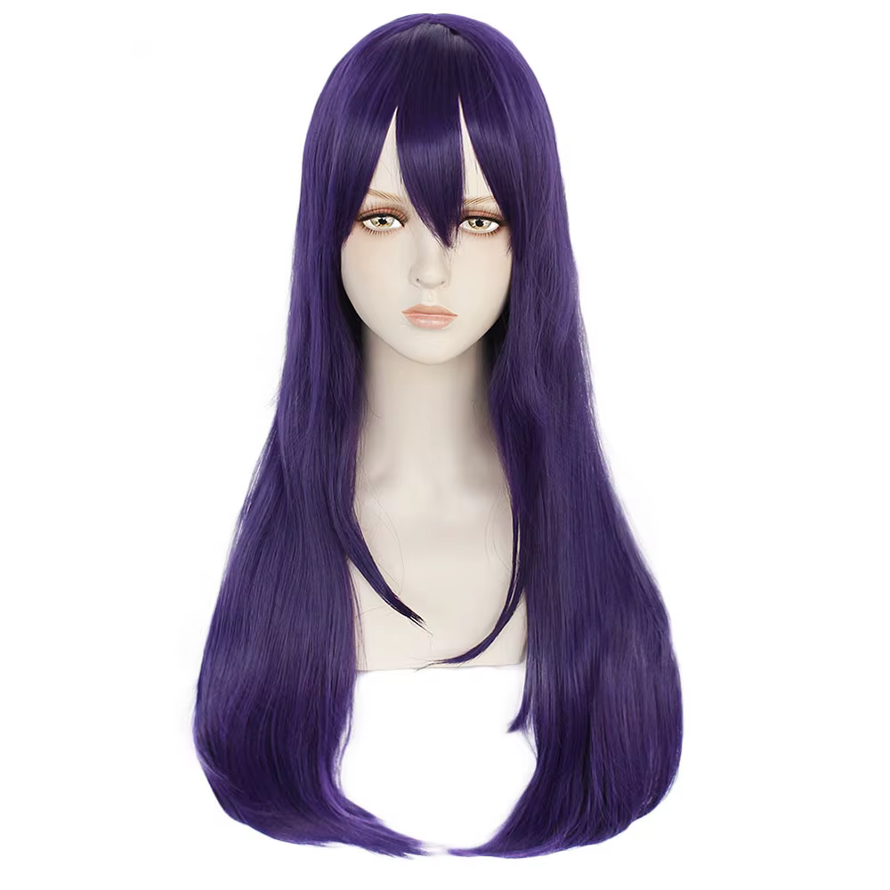 DDLC-Doki Doki Club Yuri Cosplay Perruque Violette, Long Degré de Chaleur, Cheveux Synthétiques, ixPy Play Perruques + Bonnet de Perruque