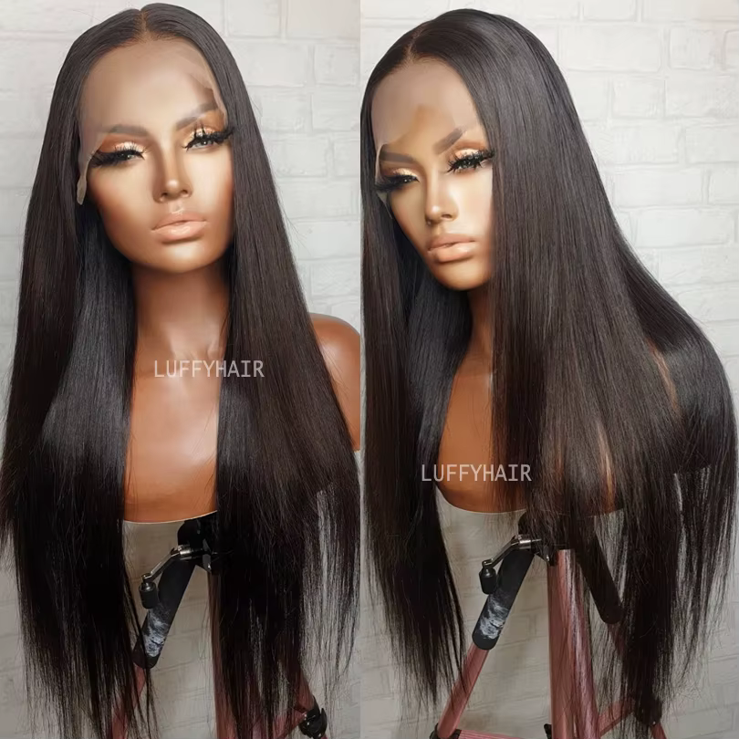 LUFFYHAIR 5*5 Base en soie pleine dentelle perruques de cheveux humains