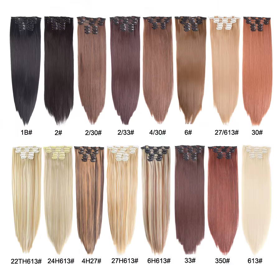 Extensions de cheveux synthétiques à clipser