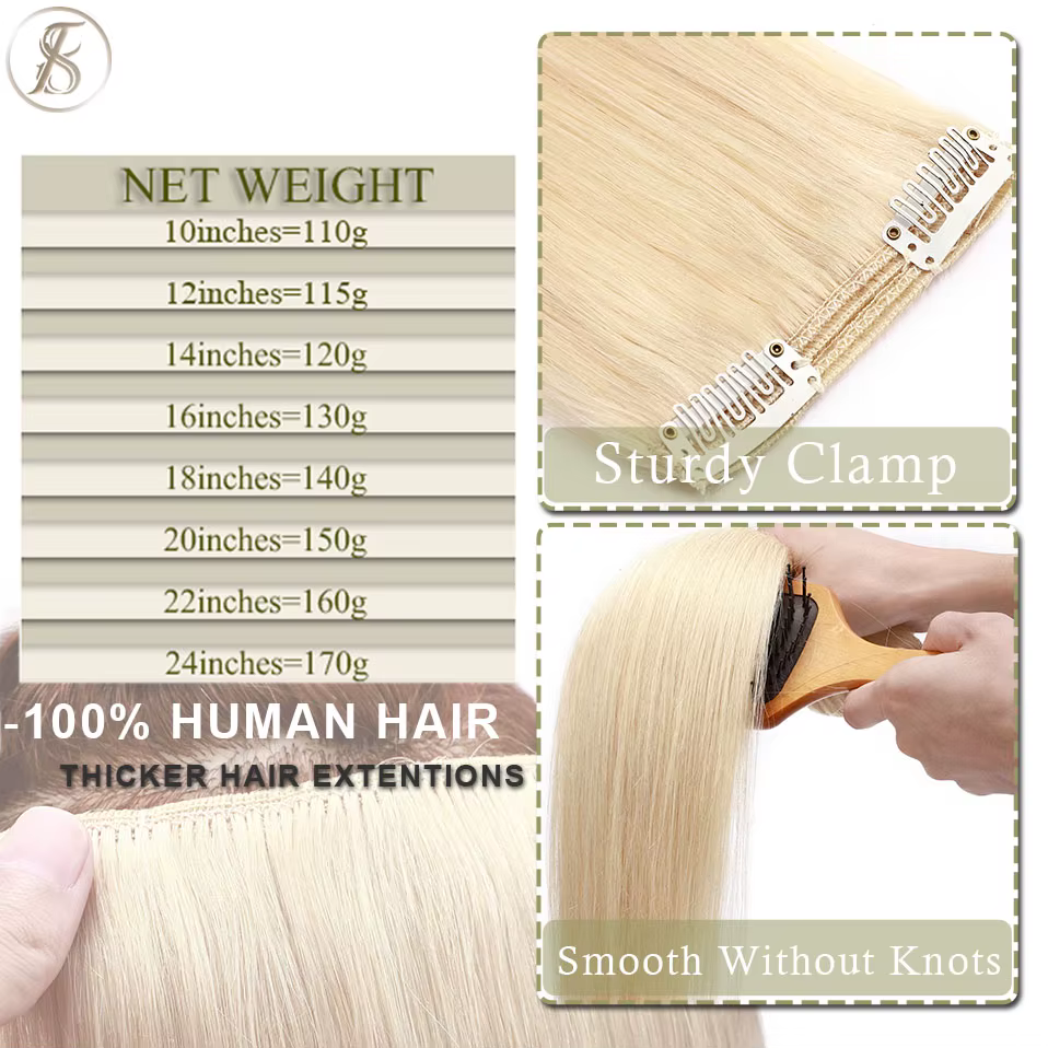 Extensions de Cheveux Naturels Lisses à réinitialisation
