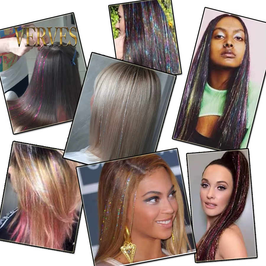 Extensions de cheveux en soie arc-en-ciel pour femme