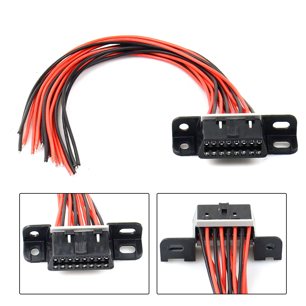 Câble d'extension coudé OBD2 mâle aux touristes femelle, 16 broches disponibles pour connecter 1 en 2, adaptateur d'extension OBD 2 Abrted