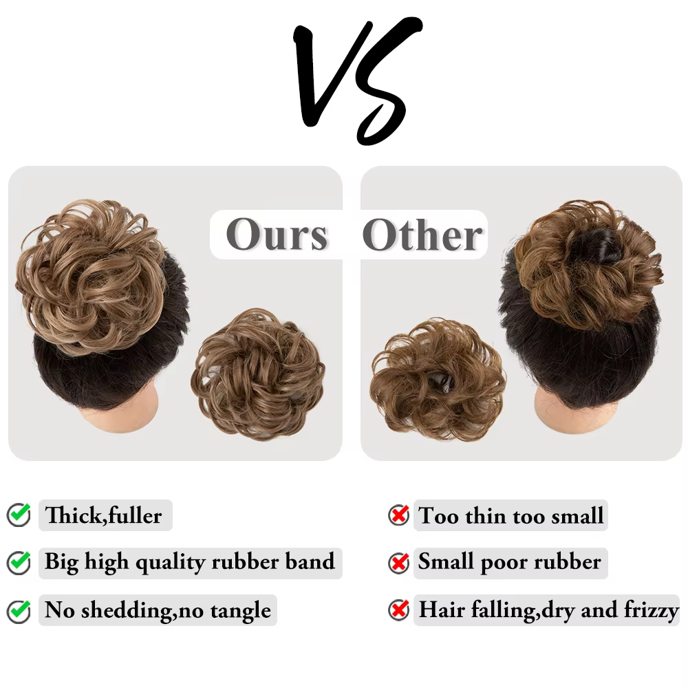 Extensions de Chignon synthétiques bouclés en désordre