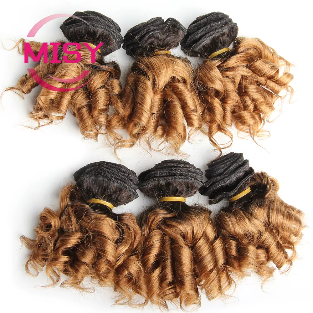 Tissage en lot brésilien naturel Remy bouclé ombré pour femme