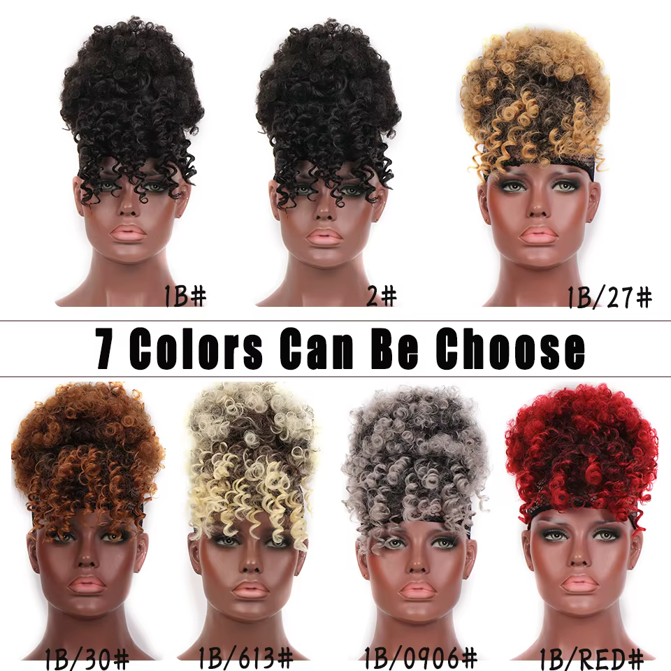 Postiche chignon synthétique pour femmes noires