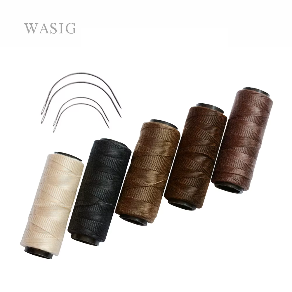 Fils de tissage de cheveux 3 rouleaux/5 rouleaux aiguilles incurvées C 4 pièces fil à coudre outils de fabrication de perruque