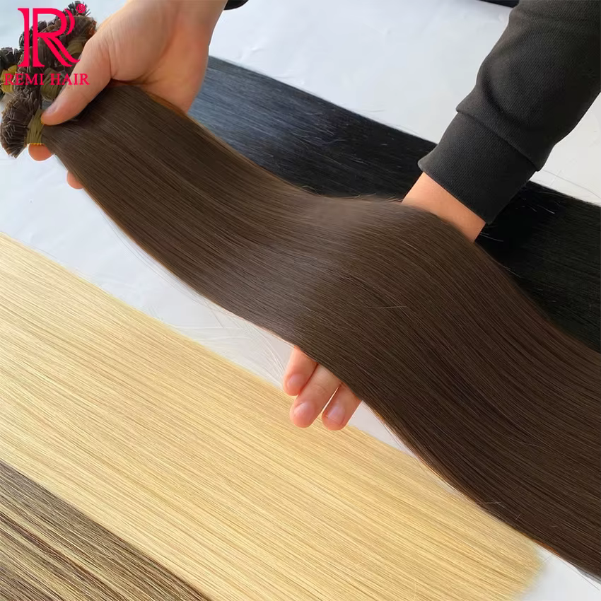 Extensions de cheveux à pointe plate en kératine