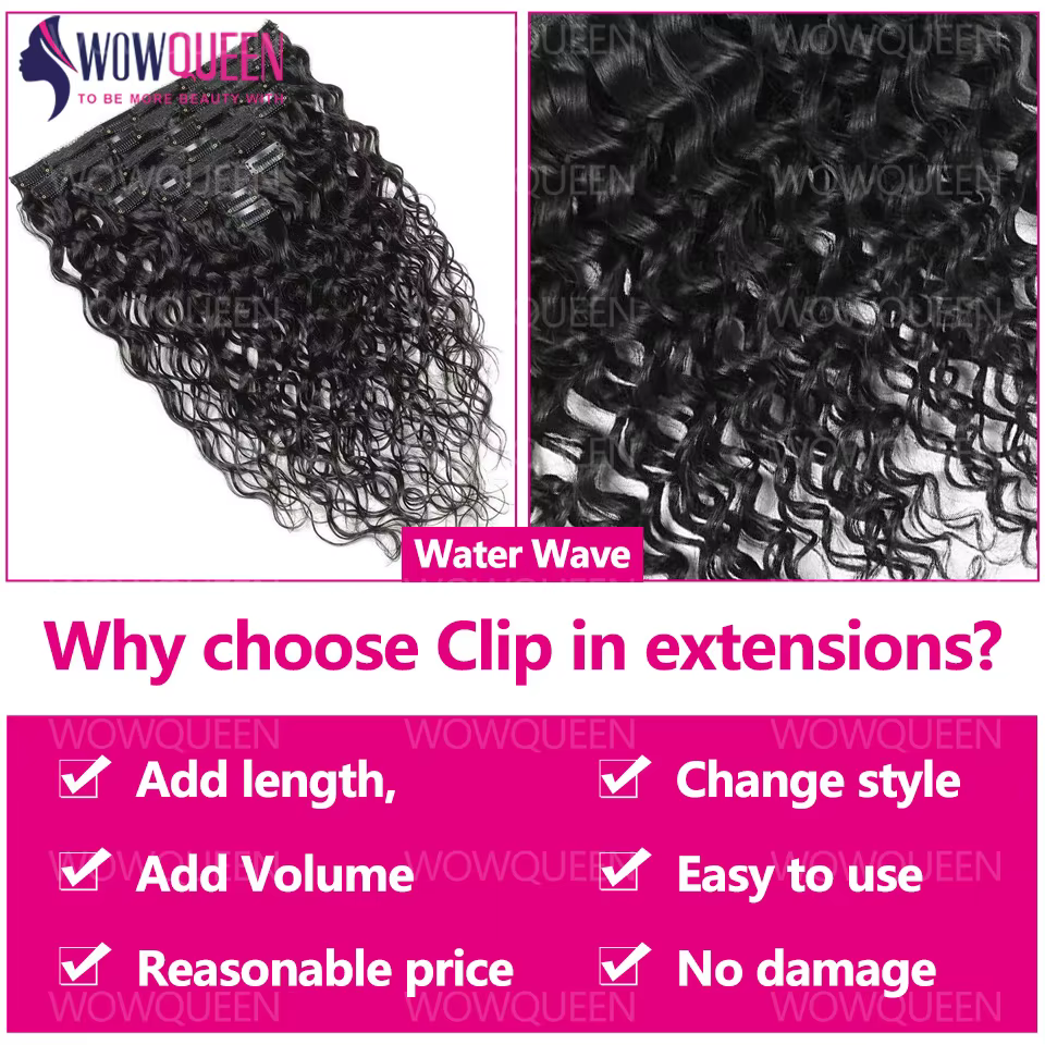 Extensions de cheveux humains bouclés afro crépus à clipser