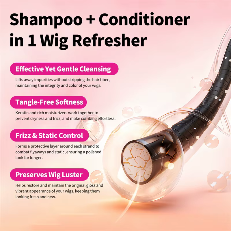 Shampoing professionnel pour perruque 2 en 1