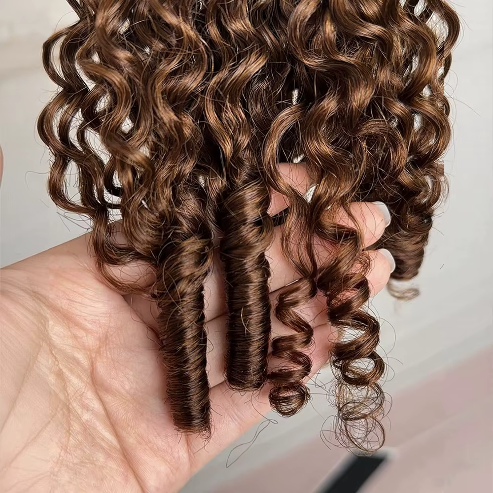 Extensions de tresses au Crochet en plumes bouclées birmans de 3e génération