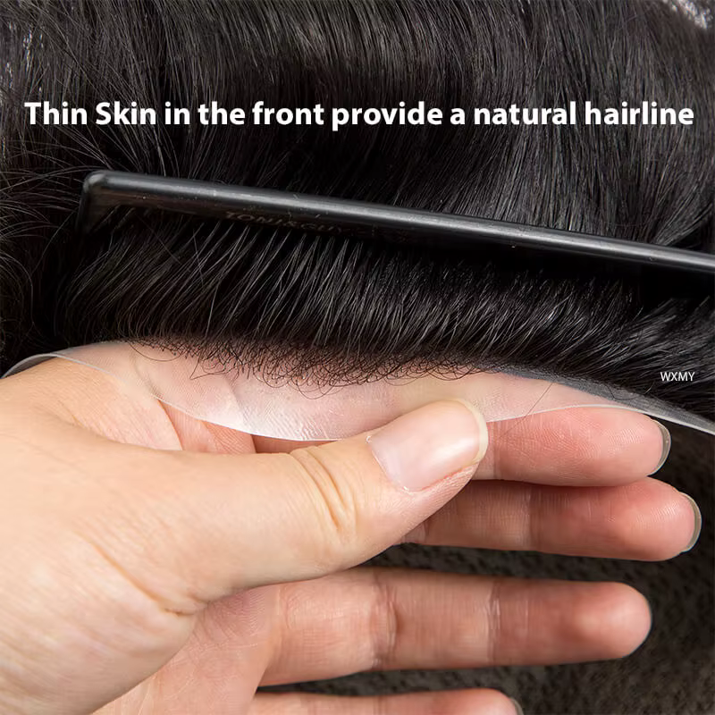 Perruque de toupet pour homme