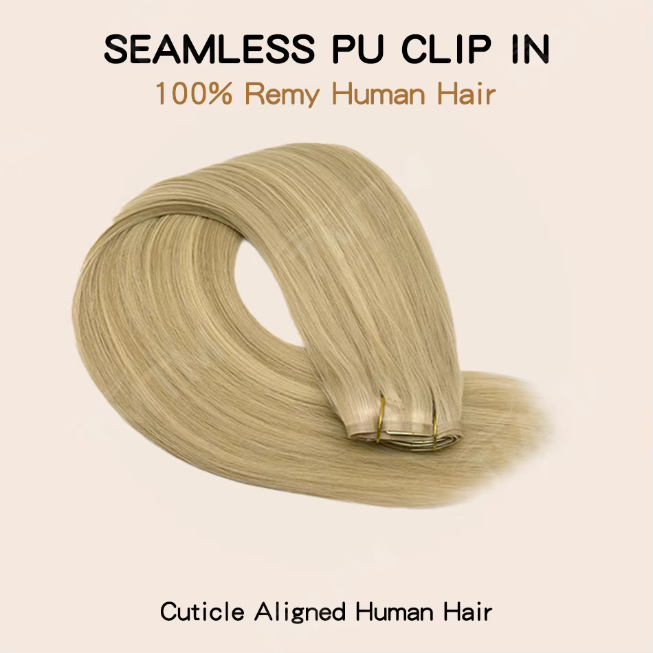 Extensions de cheveux invisibles en PU 100% brésiliennes