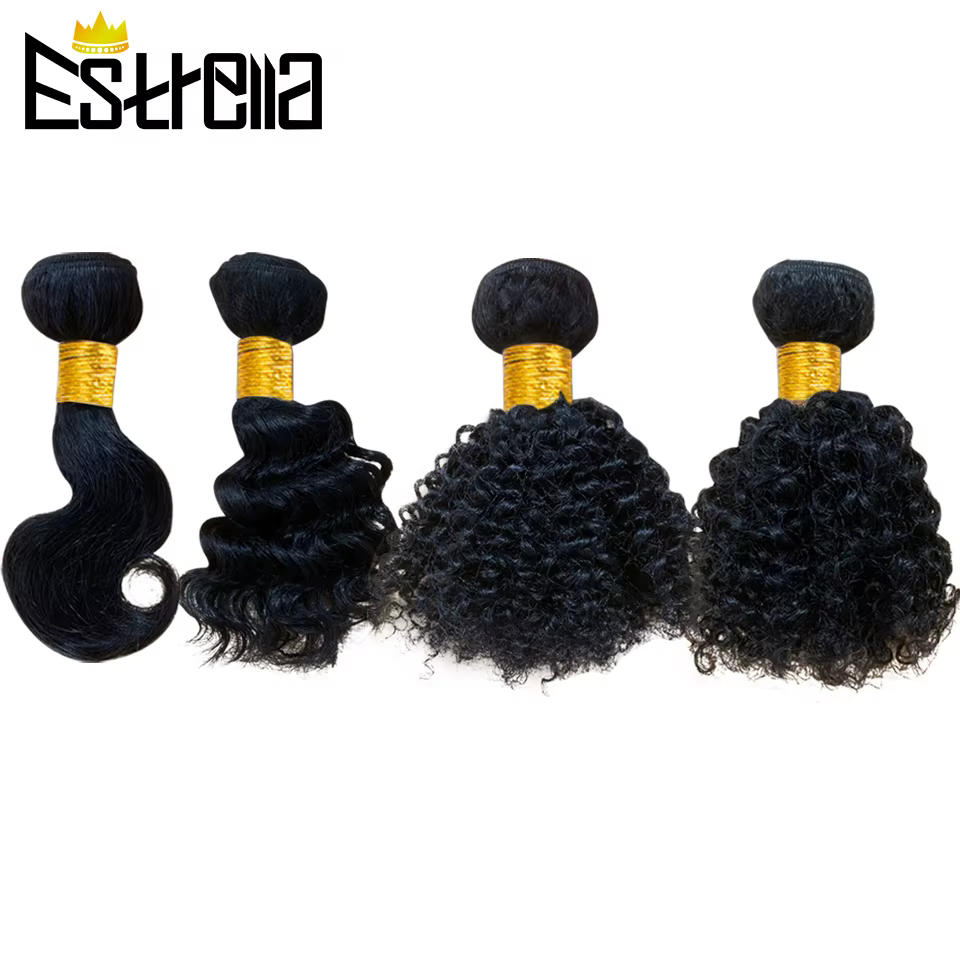 Afro crépus bouclés court Bundle offres de cheveux humains brésilien Remy