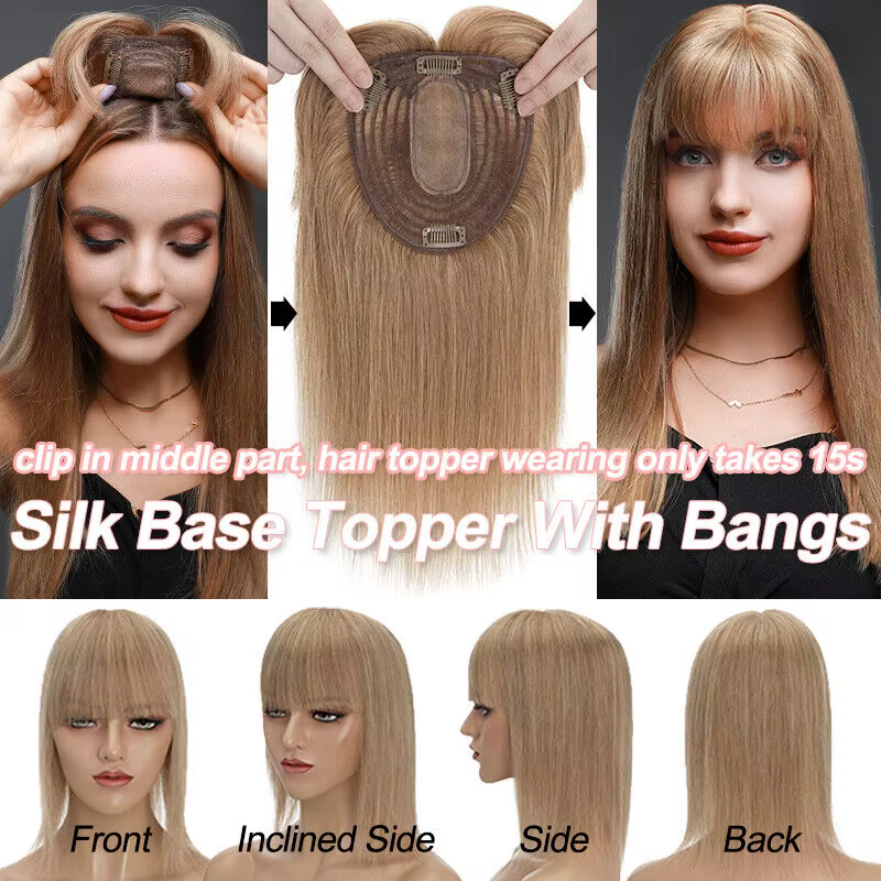 Topper de cheveux 100% humains, vendeur chaud en gros | Postiche à clipser | Article à déplacement rapide | Expédition prioritaire pour Dropshipping
