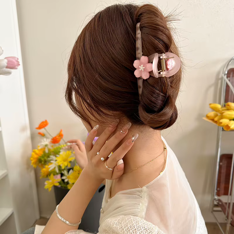Pince à cheveux tendance Fleur de cerisier douce pour femme