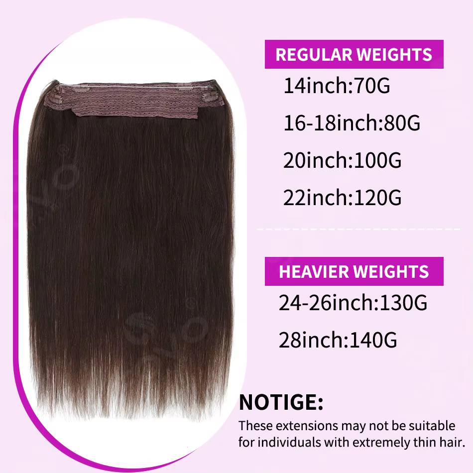 Extensions de cheveux Halo de 14 à 28 pouces