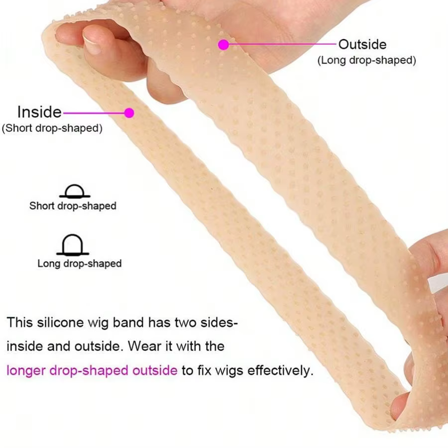 Bandeau de poignée de perruque en Silicone antidérapant