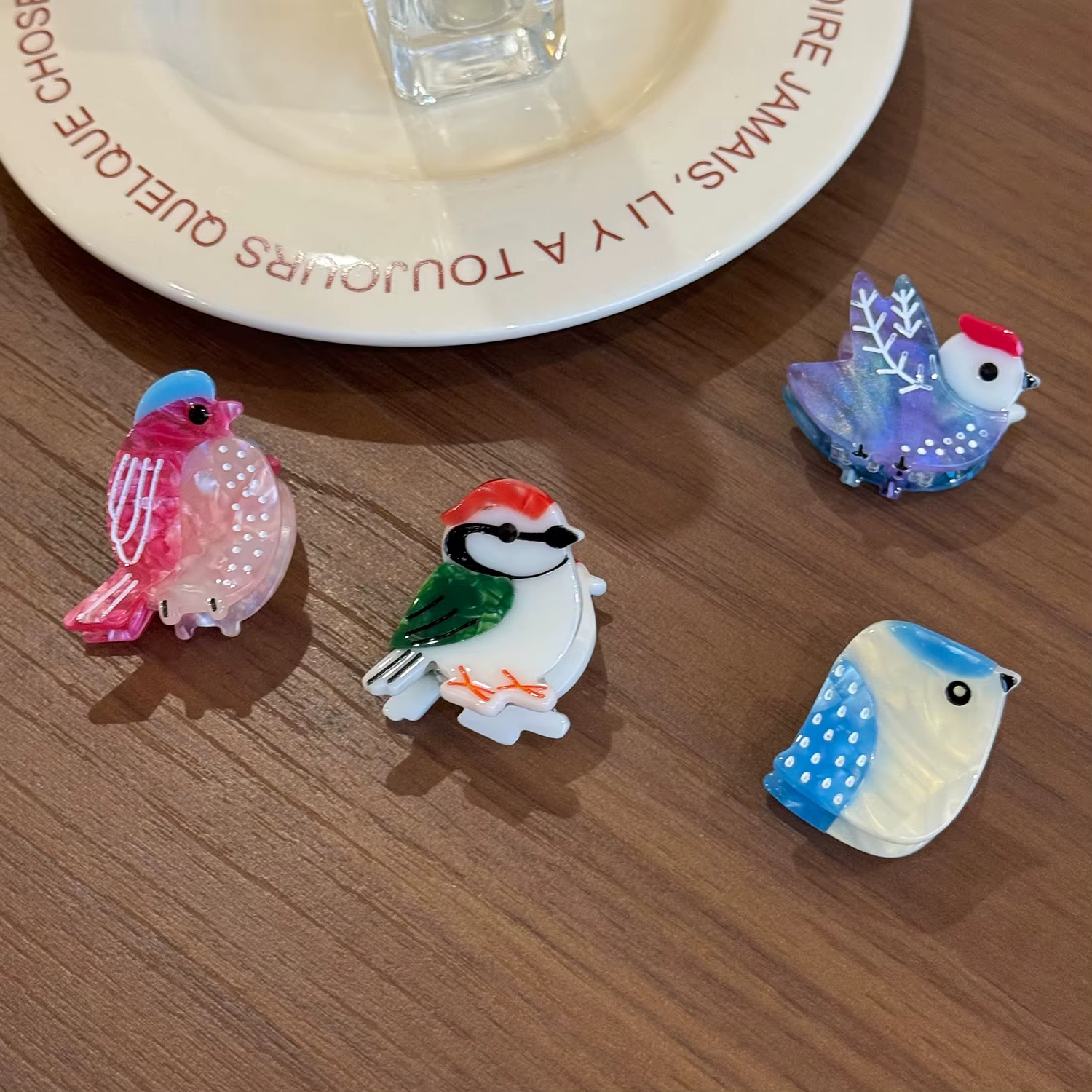 1Pc Mini Pinces à Cheveux en Forme d'Oiseau Mignonnes en Acétate