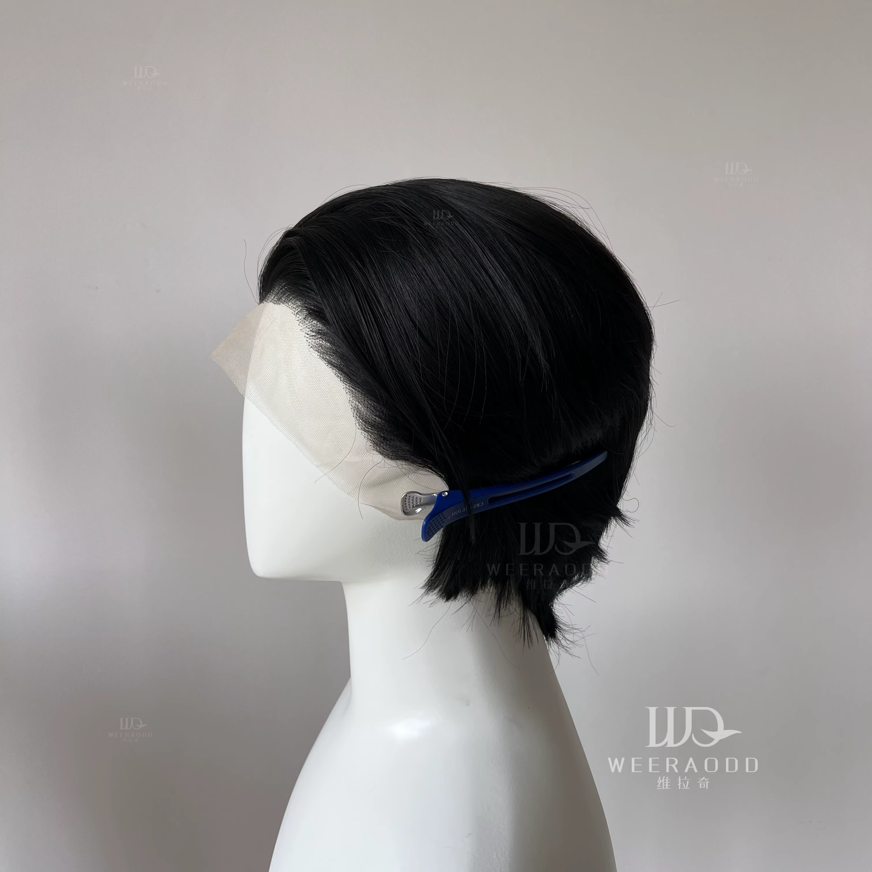 Perruque Lace Front Wig noire pour hommes