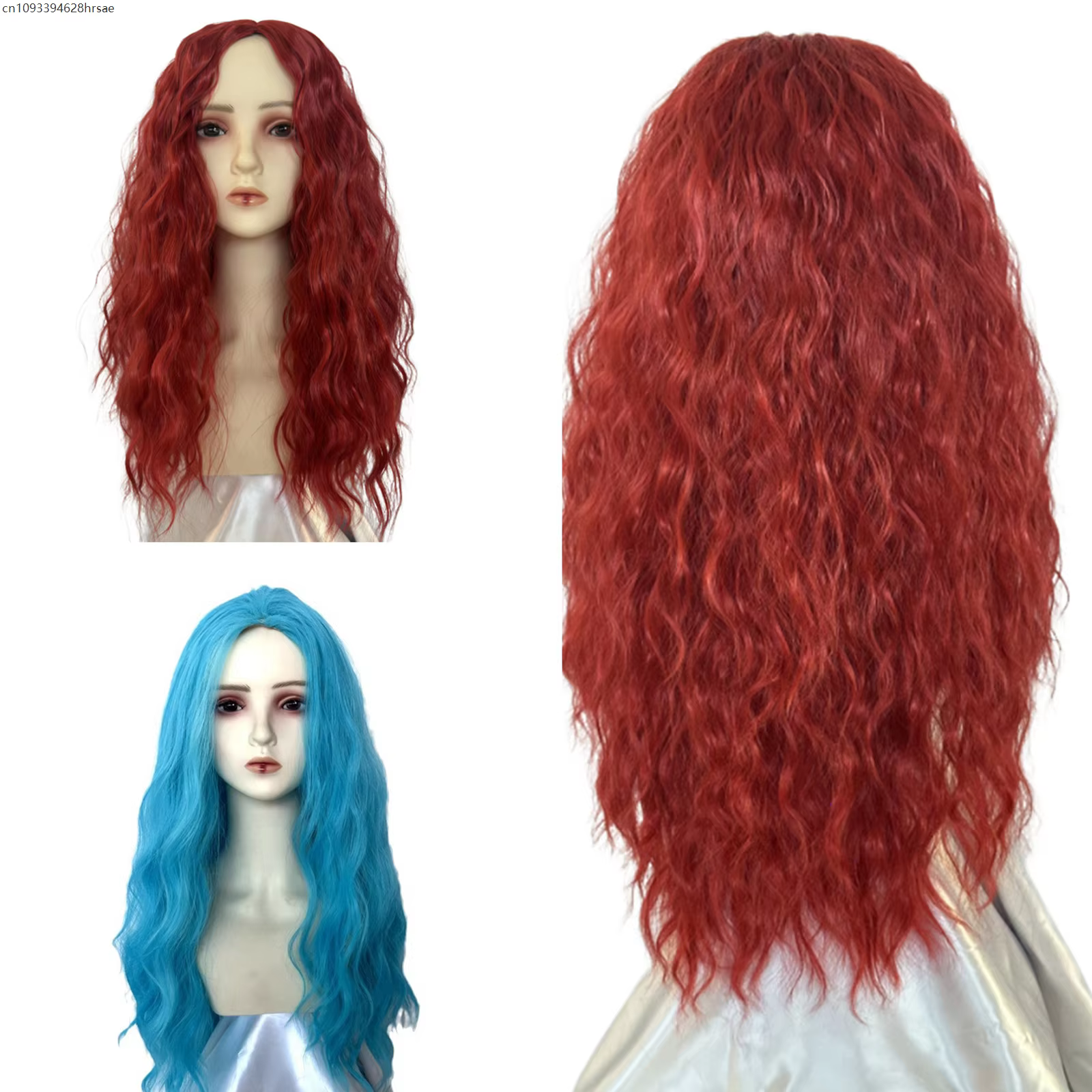 Perruques de Cosplay rouges d'halloween pour enfants et adultes