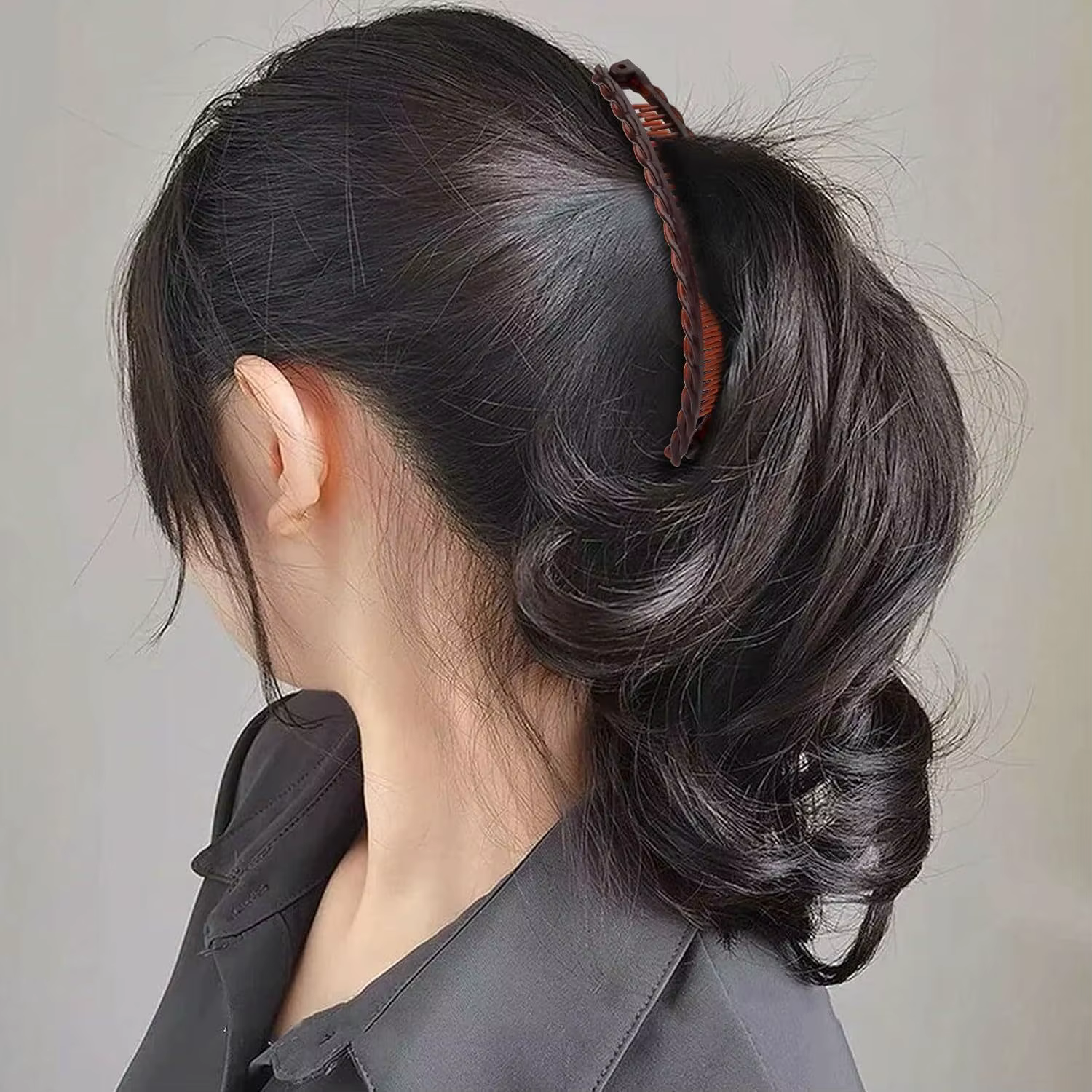 Lot de 6 grandes pinces à cheveux banane pour femme en couleurs aléatoires