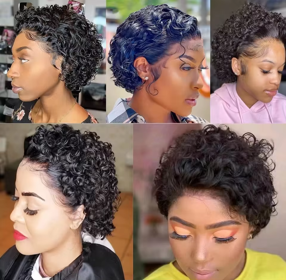 Perruque Pixie Cut en dentelle