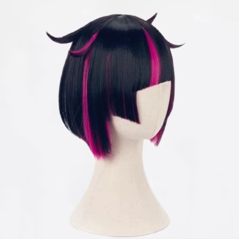 Lilia Vanrouge Cosplay perruque noir violet mixte court résistant à la chaleur cheveux synthétiques Halloween fête