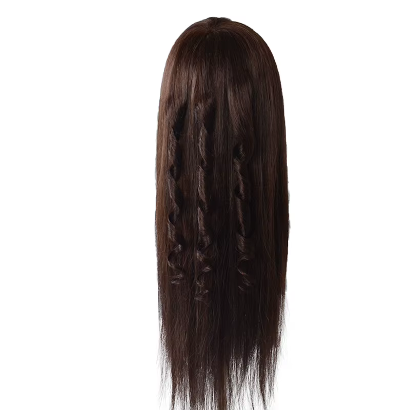 Tête de poupée en cheveux réels 85%, pour coiffure, coiffure, Mannequin professionnel, coiffage pour pratiquer, fer à boucles chaudes, lisser