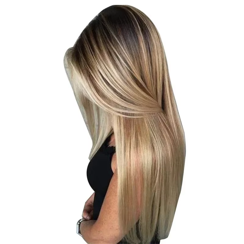 Perruque synthétique longue et lisse pour femmes