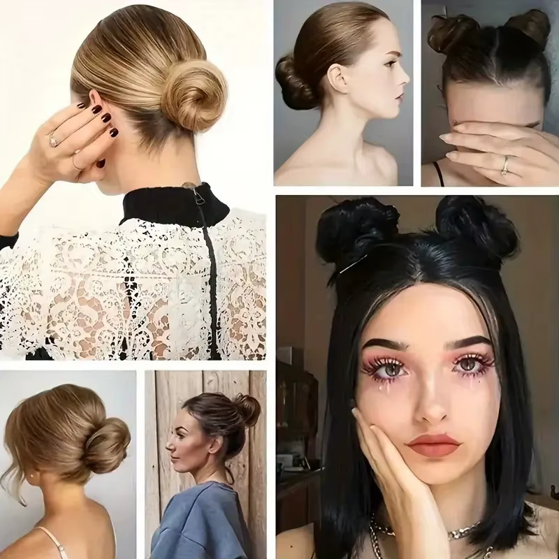 Chignon synthétique avec élastique pour femmes