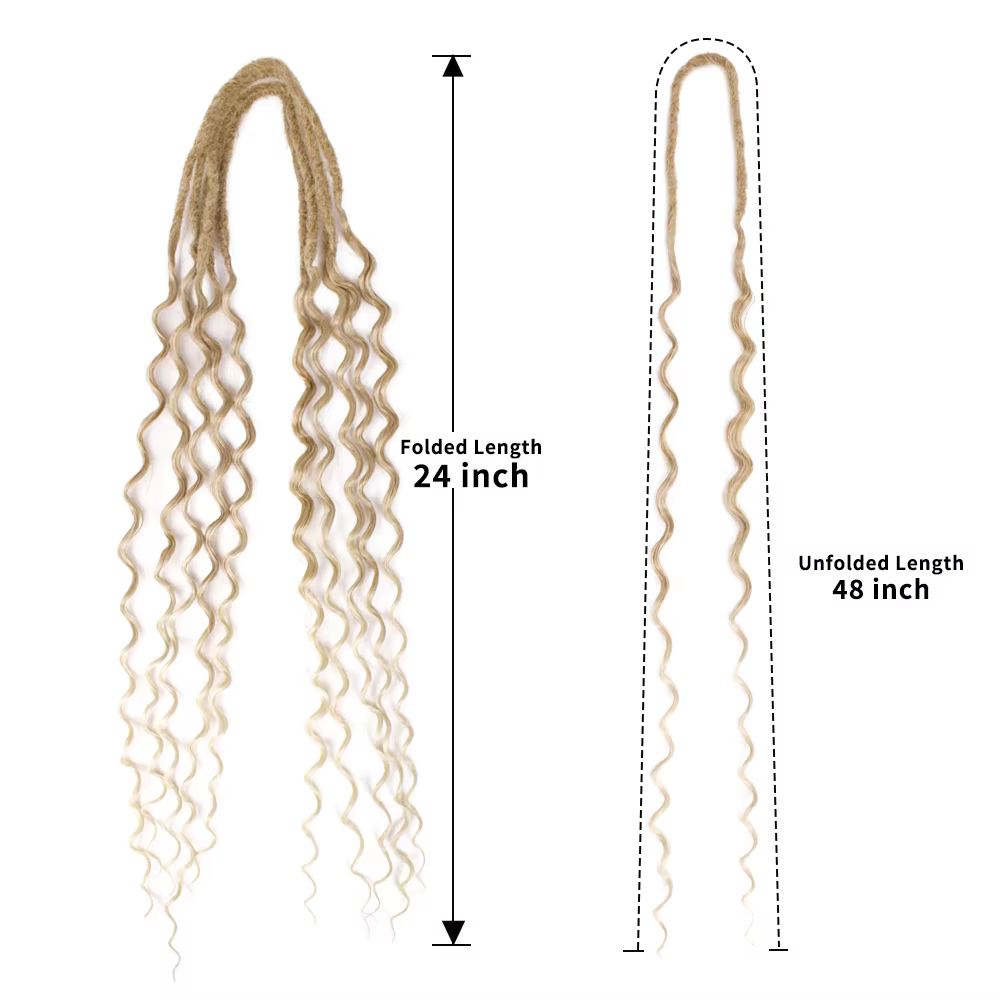 Extensions de dreadlock à double extrémité 24 "Ombre Blonde dreadlocks synthétiques