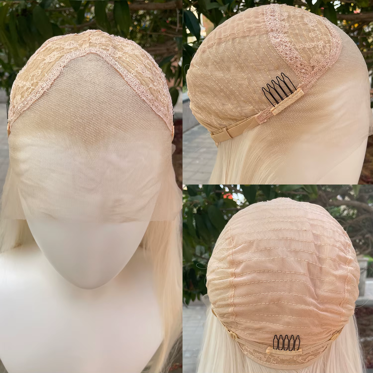 Costume d'elfe style Peak Platinum Perruques Lace Front Synthétiques Blondes 13x4 pour Femmes