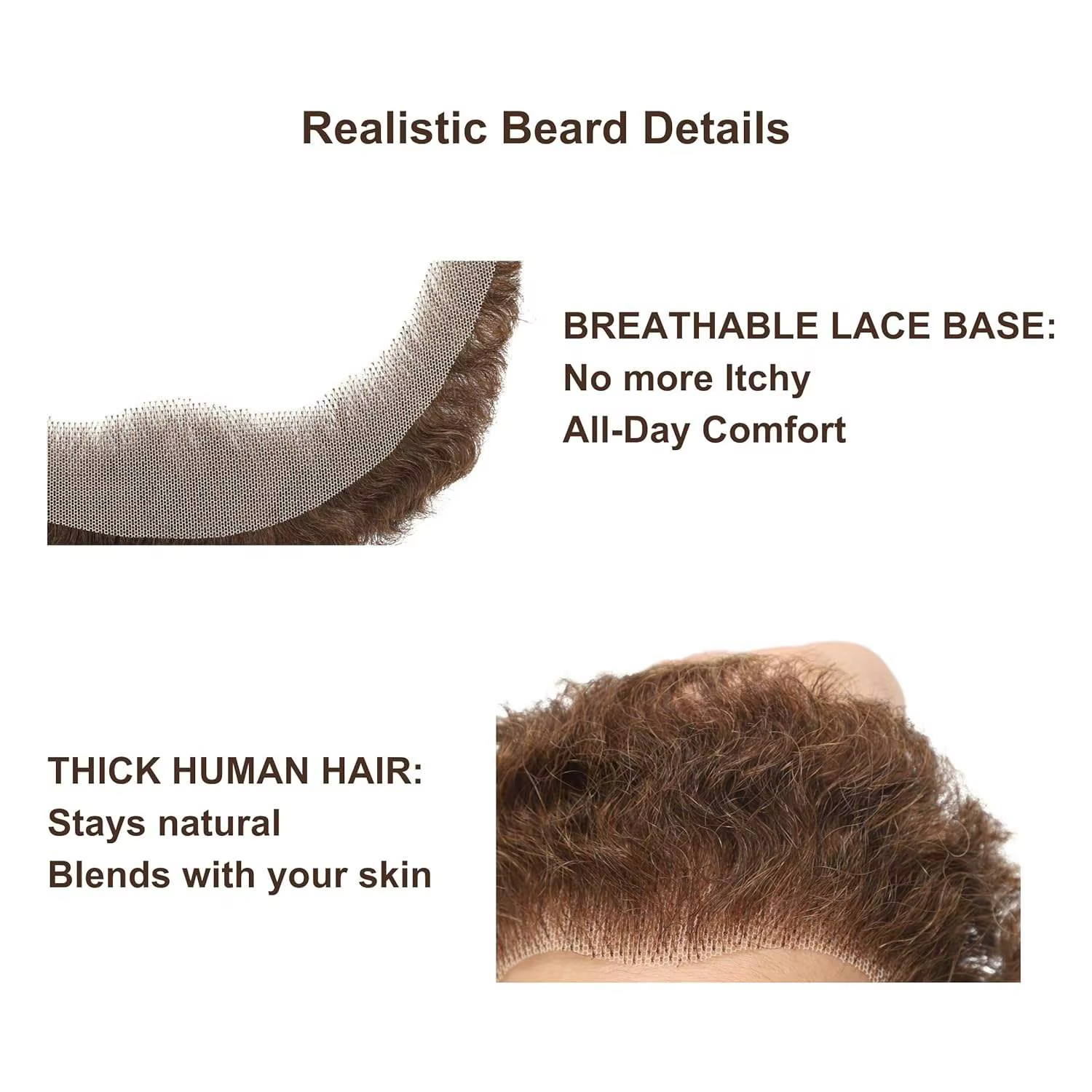 Fausse barbe complète avec pattes d'ange pour hommes