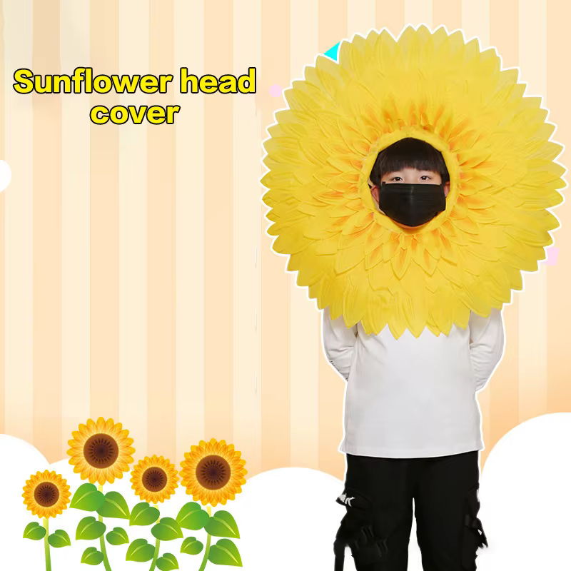 Couvre-chef tournesol, accessoires de spectacle sur scène amusants pour jeux de Festival de danse, Costumes de Cosplay pour enfants et adolescents
