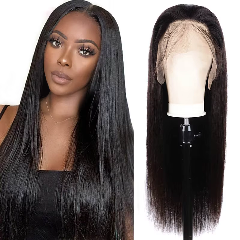 Ali Queen cheveux droite HD Transparent dentelle perruque cheveux humains dentelle frontale perruques 4x4 5x5 fermeture avec des cheveux de bébé couleur naturelle