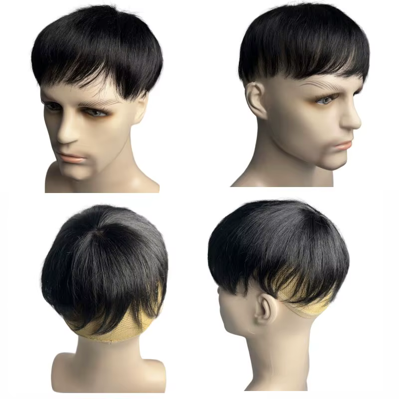 Perruque pour hommes système de remplacement de cheveux