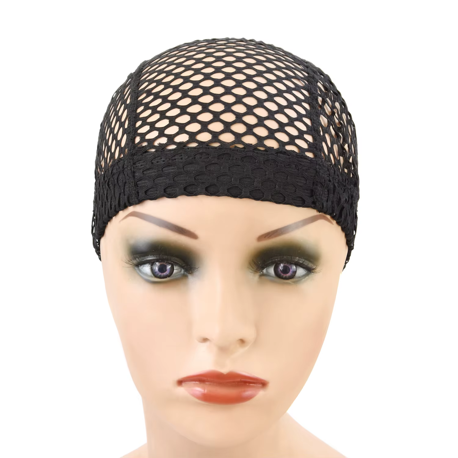 1 bonnet à perruque en maille à grandes mailles