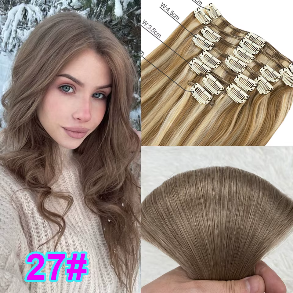 Extensions de cheveux naturels à clipser