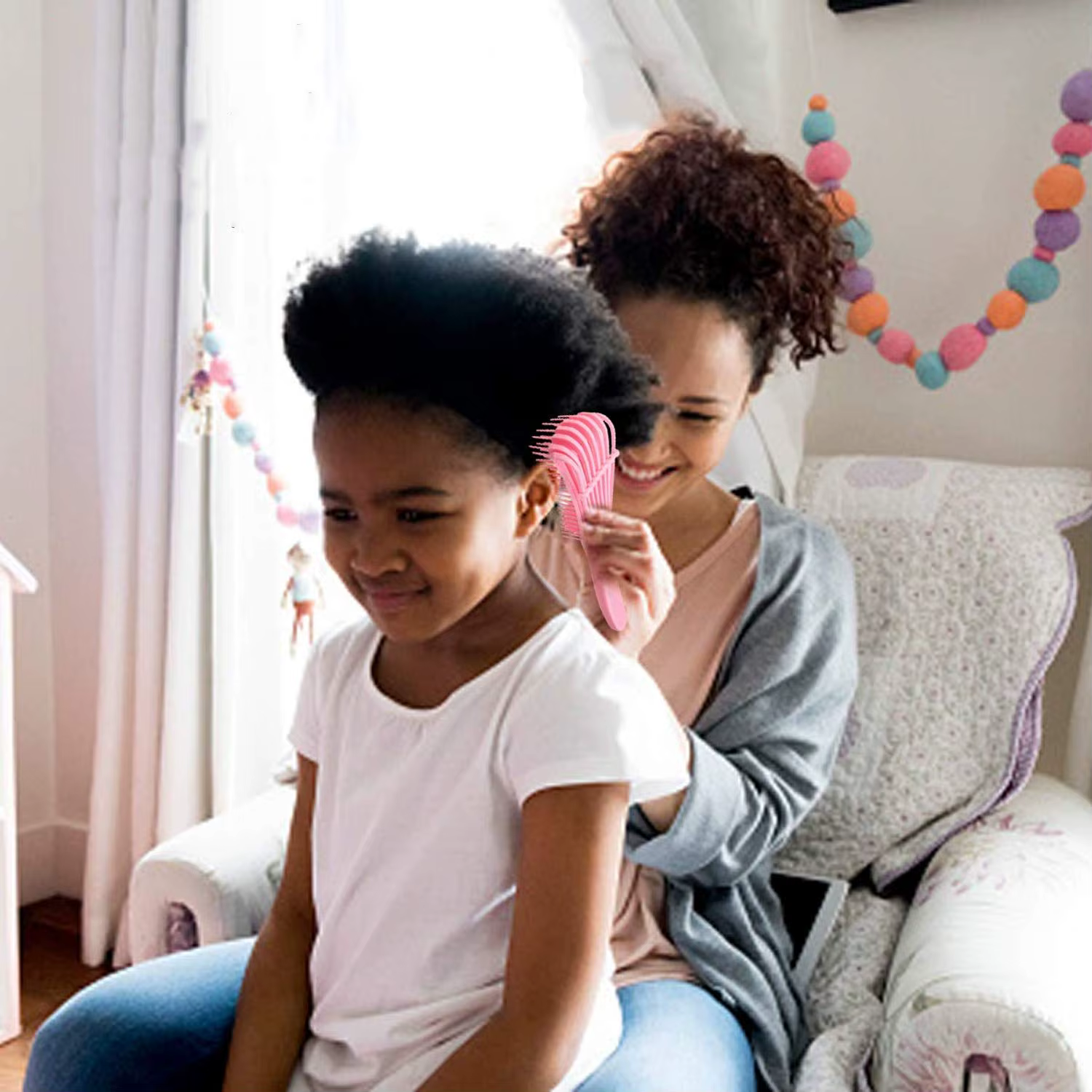 Brosse à cheveux bouclée pour hommes et femmes, peigne de massage du cuir chevelu, poignées de salon