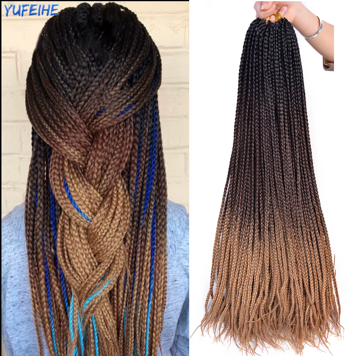 Tresses synthétiques en boîte