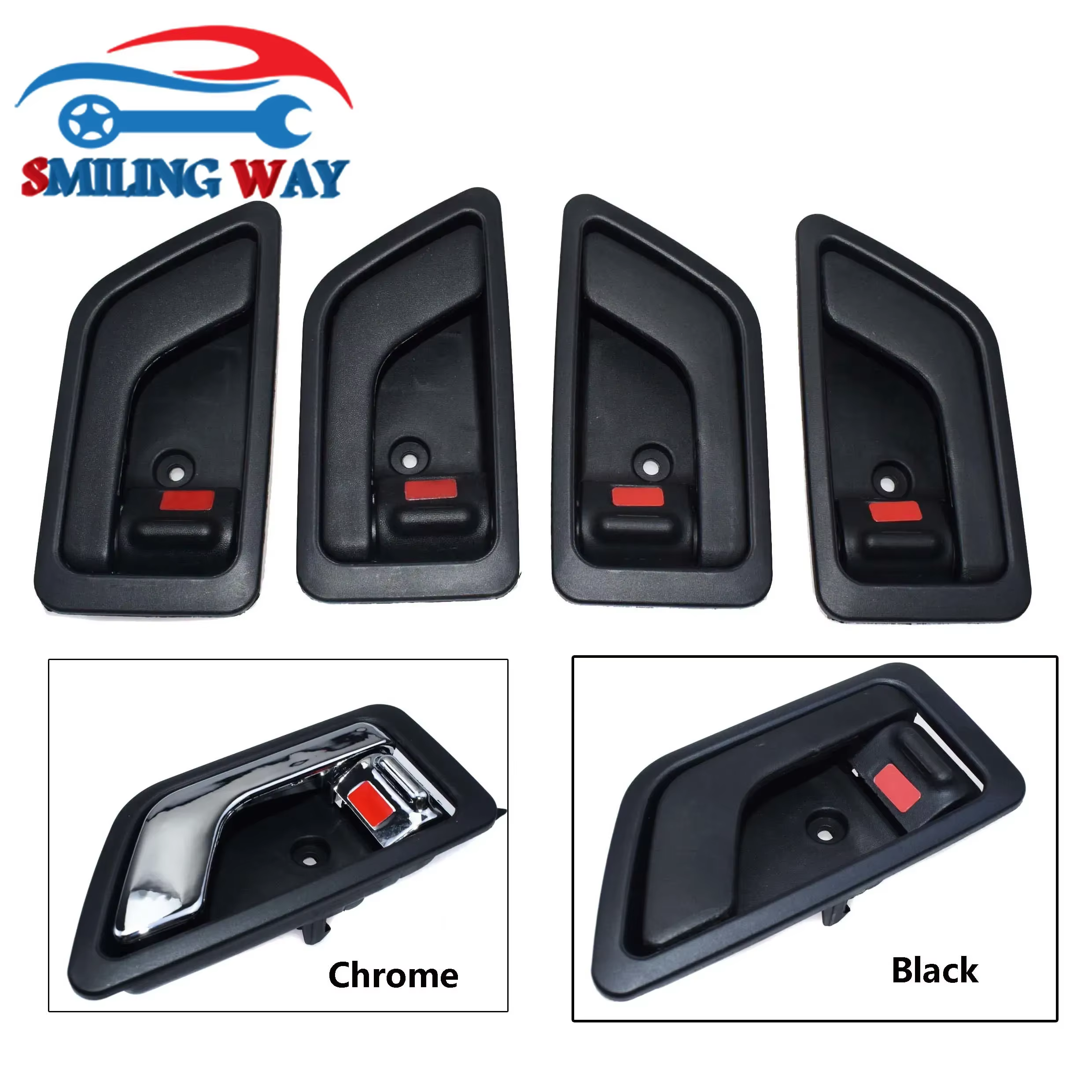1 ou 2 ou 4pcs Noir/Chrome Poignée De Porte Intérieure Avant Ou Arrière Gauche Conducteur Ou Passager Droit Pour Hyundai Getz Click TB 2002 2003 2004 2005 2006 2007 2008 2009 2010 2011 826101C000,8262