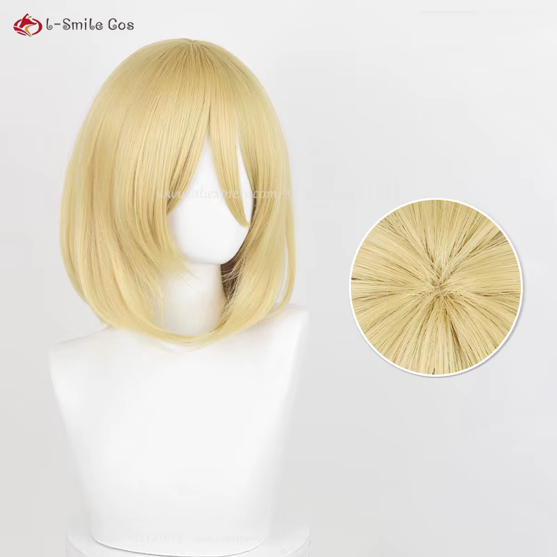 Anime Annie Leonhart Cosplay perruque 36 cm doré femme Titan