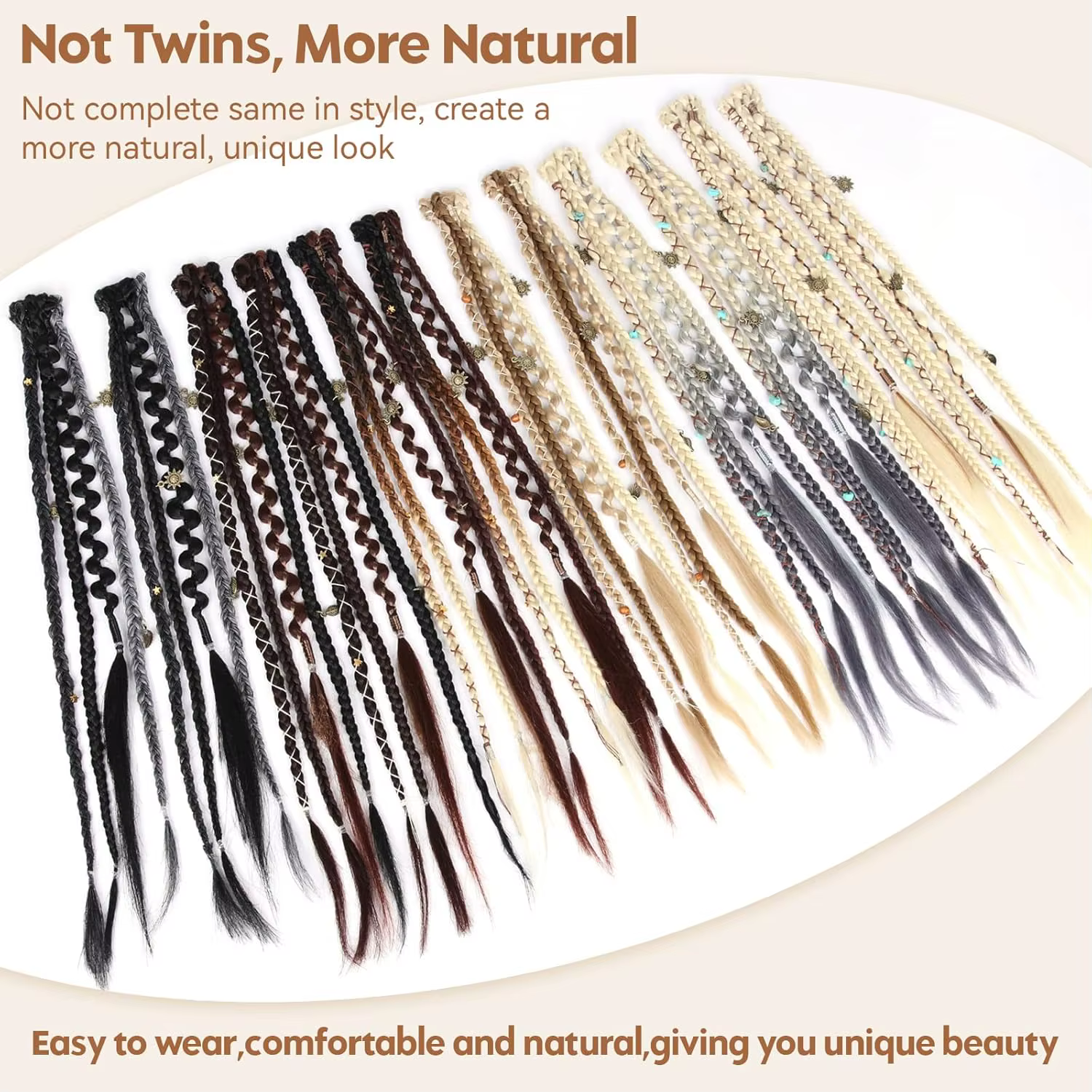 Extensions de cheveux tressés à clipser