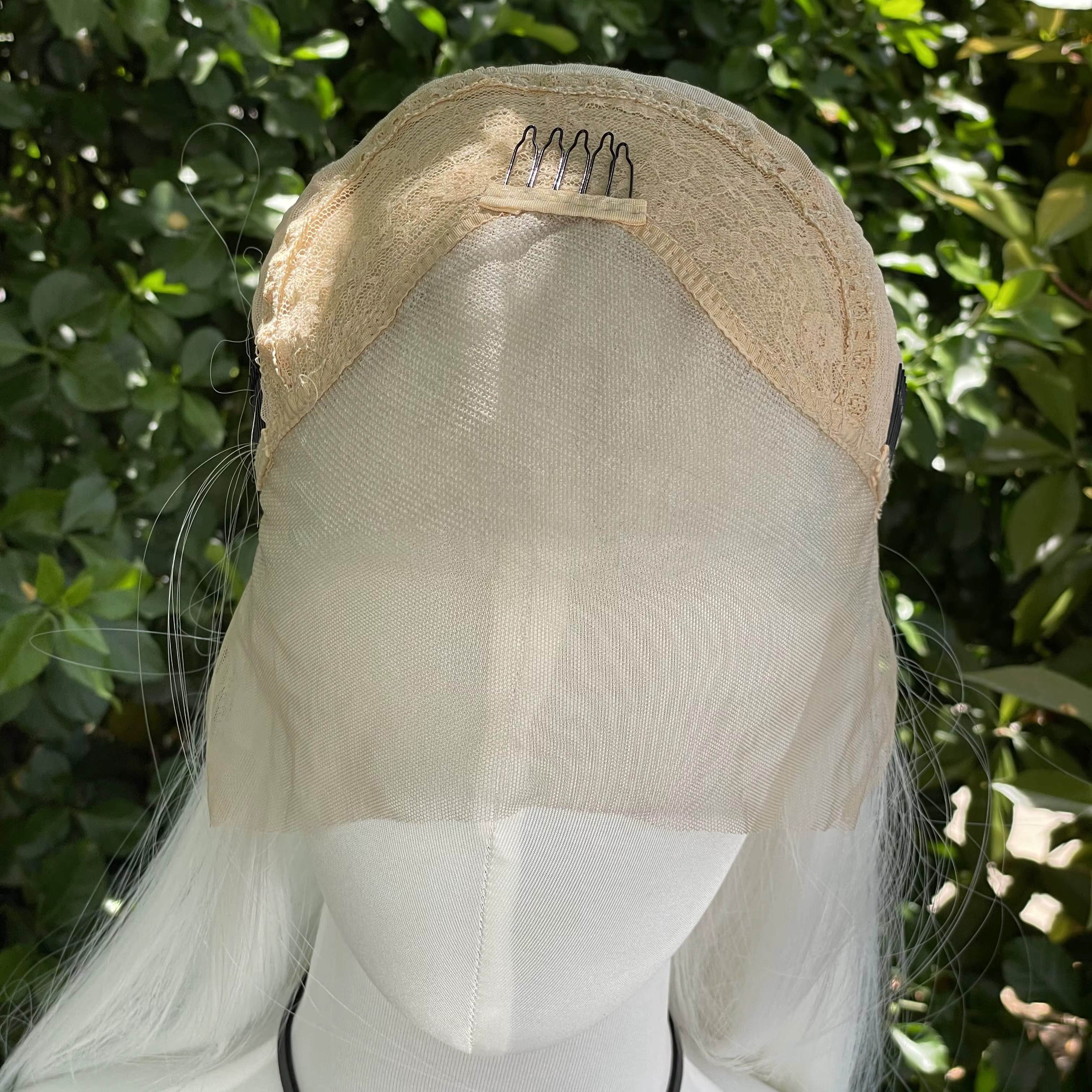 Elf Cosplay – perruque Lace Front Wig synthétique blanche 13x4