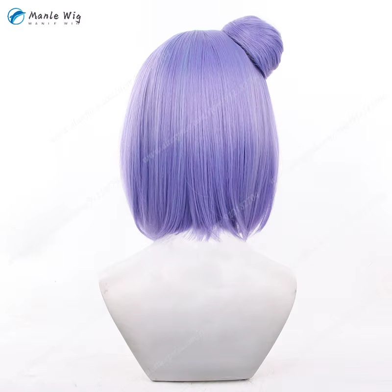 Perruque de Cosplay Anime violette 35cm