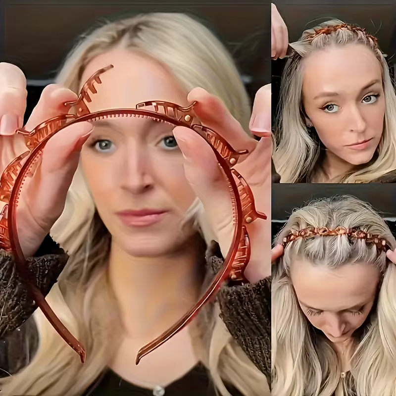 Lot de 2 pinces à cheveux rétro tressées